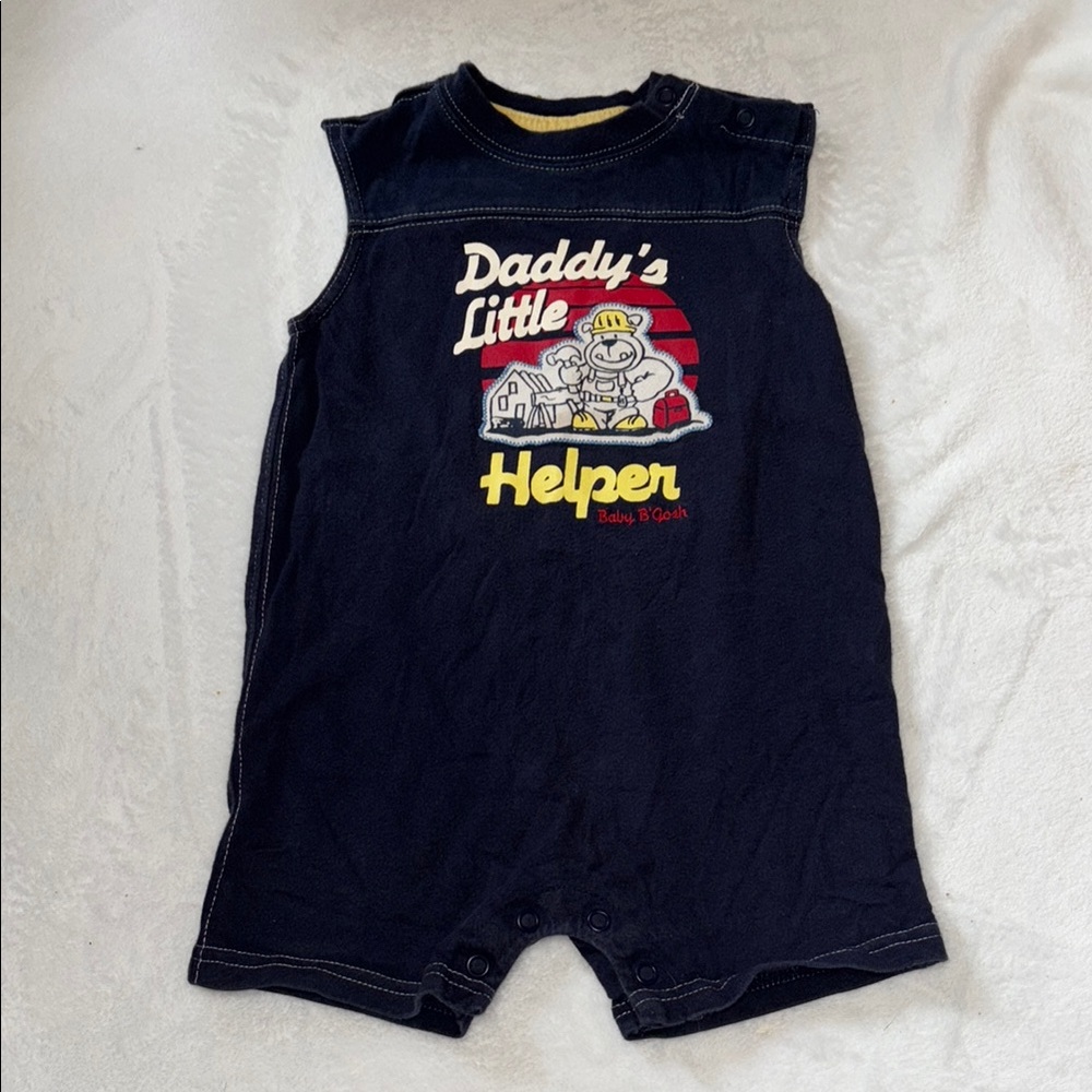 OshKosh B'gosh Navy Romper daddy’s little helper 18 months